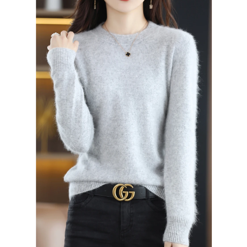 GR | Women's Cashmere Sweater, Luxurious Round Neck, Soft & Fashionable