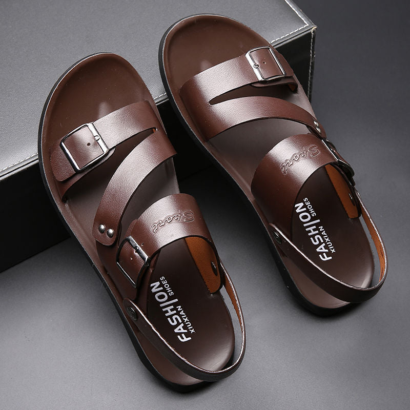 GR | Split leather sandals with buckle