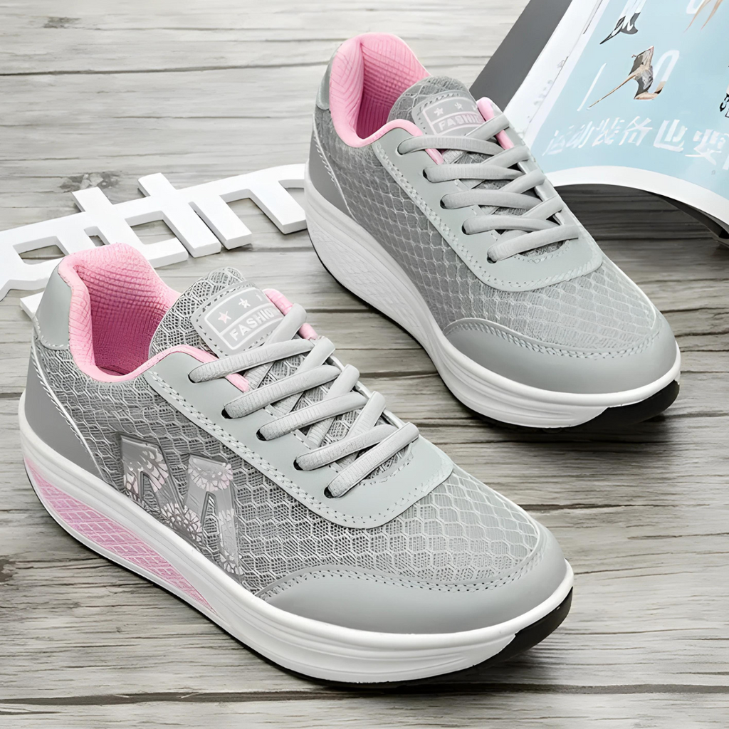 Stylish lace up wedge sneakers