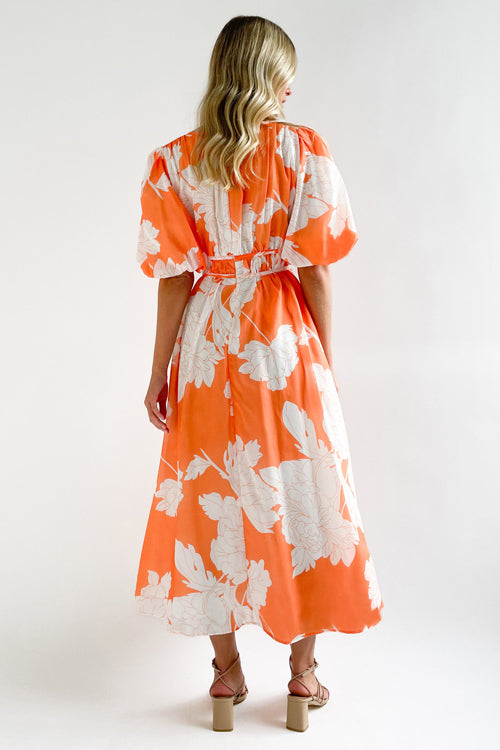 GR | Real Love Print Puff Sleeve Maxi Dress