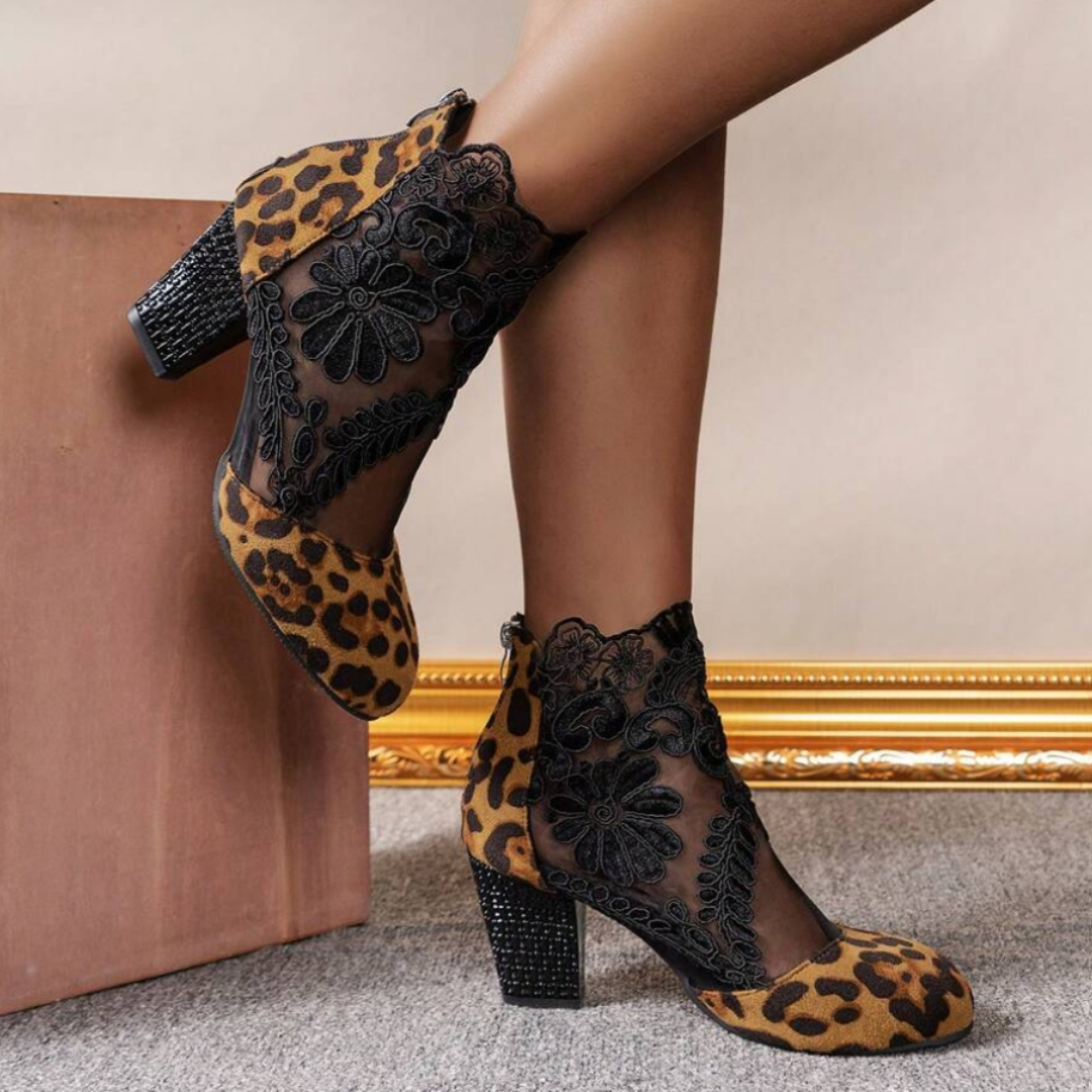 GR | Embroidered High-Heel Boots - Trendy Footwear