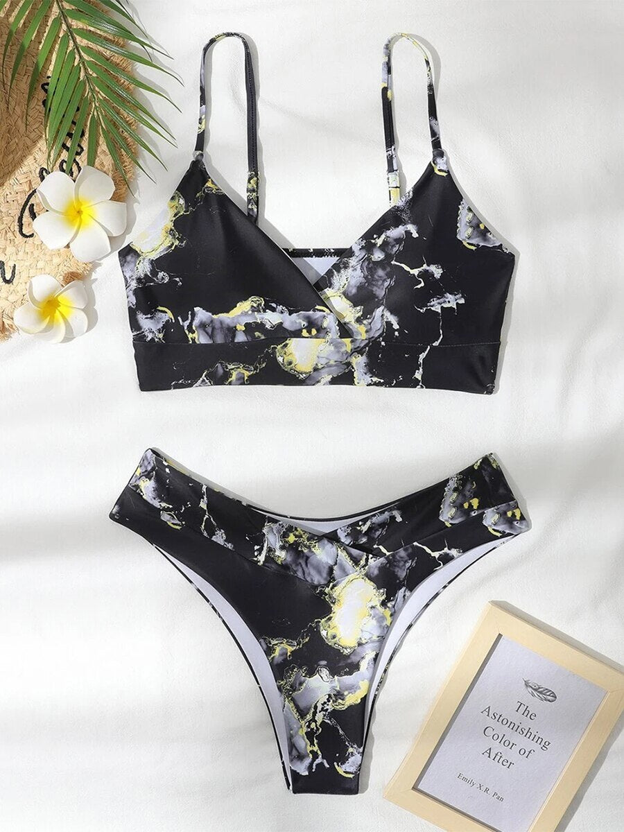 GR Bikini | Elegant bikini with marble print
