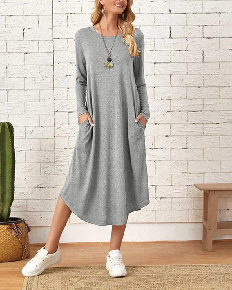 GR - Langärmeliges lockeres Kleid