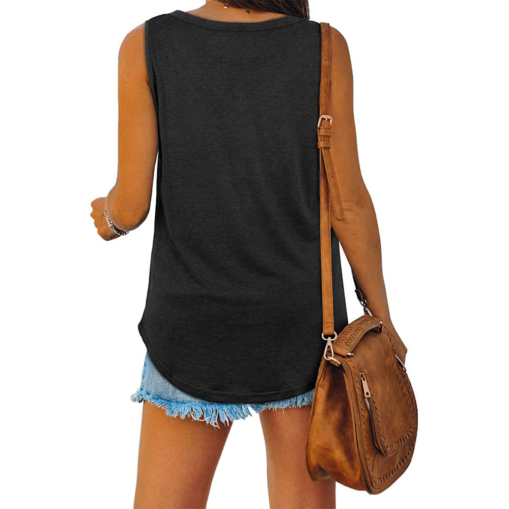 GR | Jersey tank top with V-neck