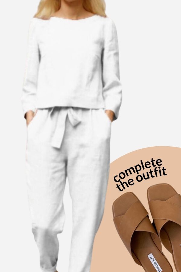 GR SOLID COLOUR LINEN TWO-PIECE SET
