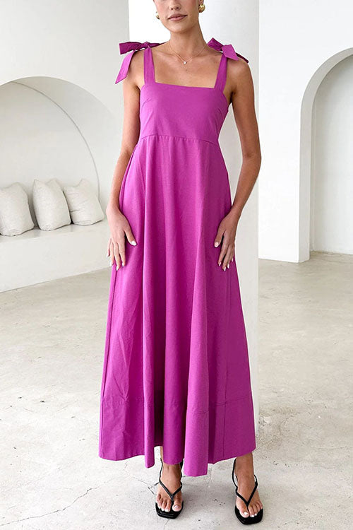 GR | Rosiedress Bow Shoulder Empire Waist Swing Maxi Cami Dress