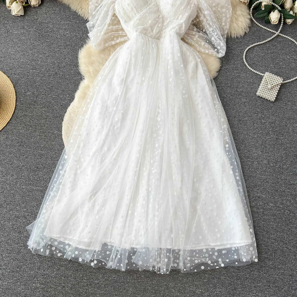 GR | Luxury French white dress
