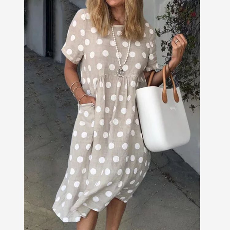Damen Lockeres Sommerkleid im lässigen Stil mit praktischen Taschen GR