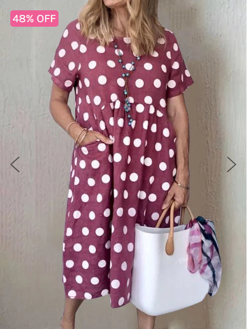 Damen Lockeres Sommerkleid im lässigen Stil mit praktischen Taschen GR