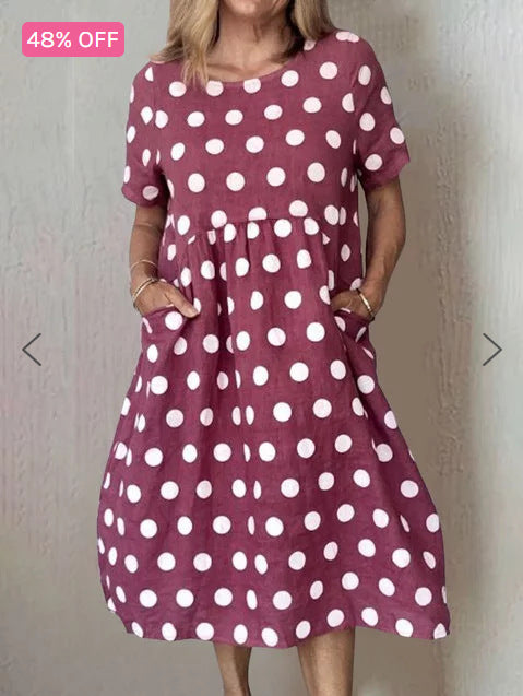 Damen Lockeres Sommerkleid im lässigen Stil mit praktischen Taschen GR