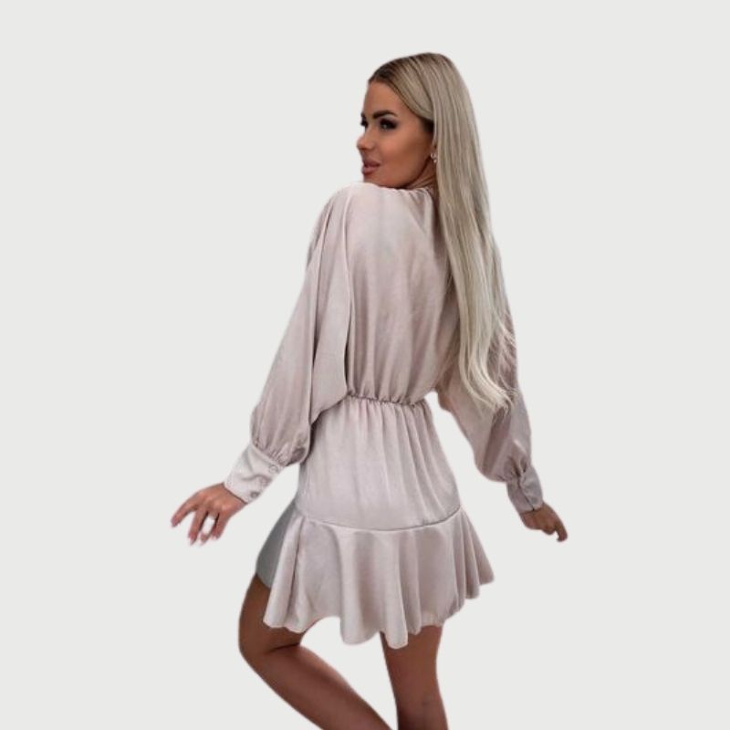 GR | Minikleid mit langen Ärmeln und Rüschen-Saum