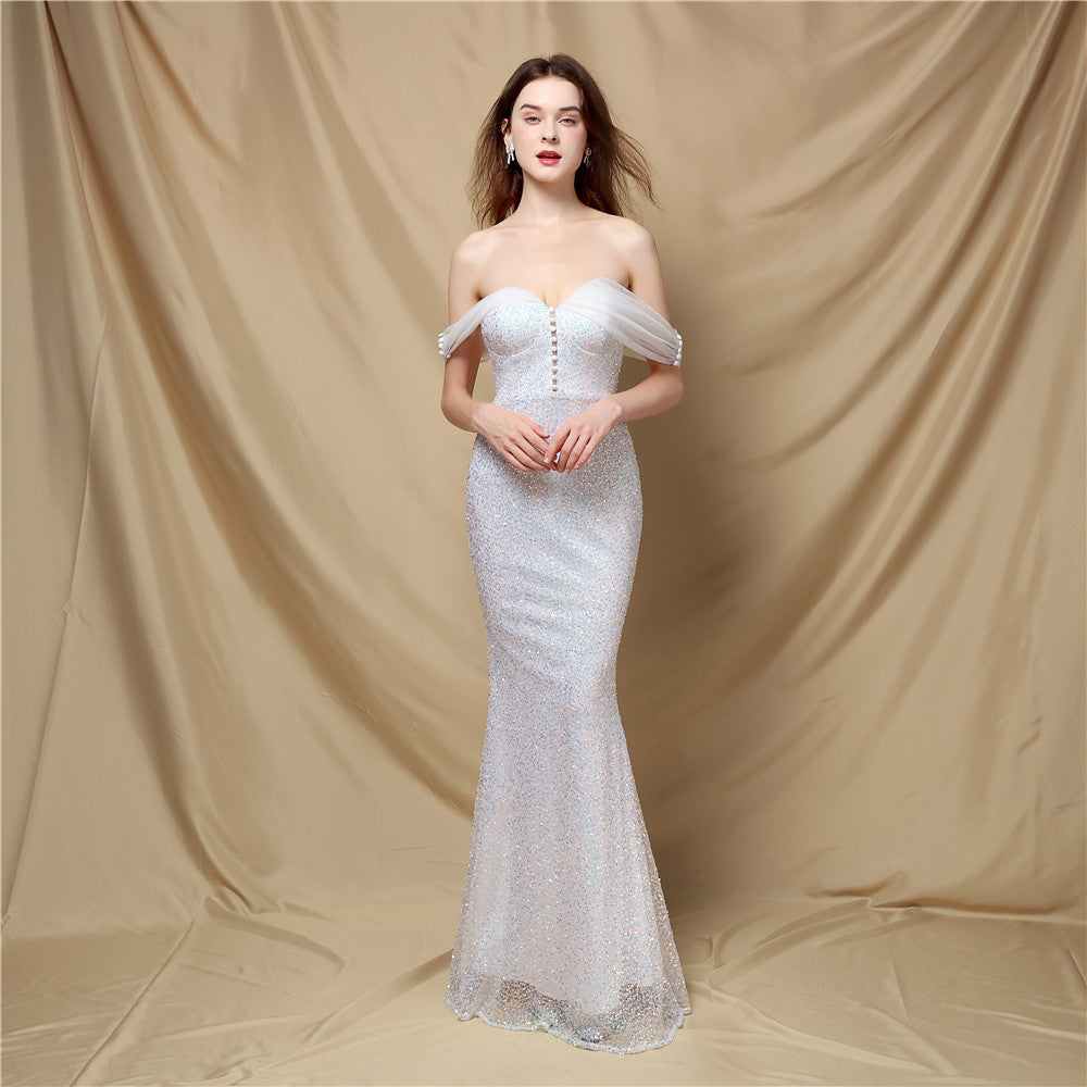 GR | Classic off-the-shoulder evening dress for women
