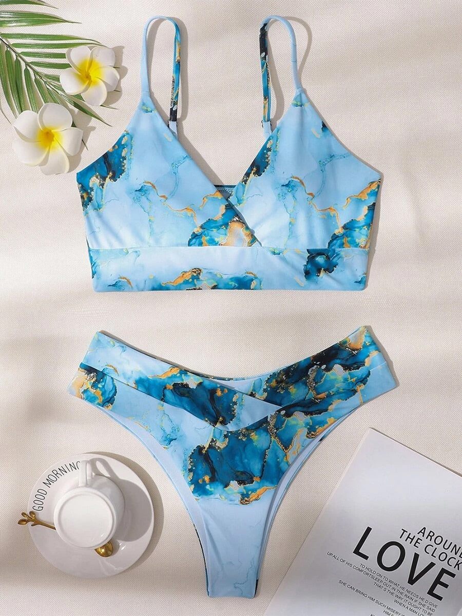 GR Bikini | Elegant bikini with marble print