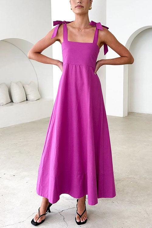 GR | Rosiedress Bow Shoulder Empire Waist Swing Maxi Cami Dress