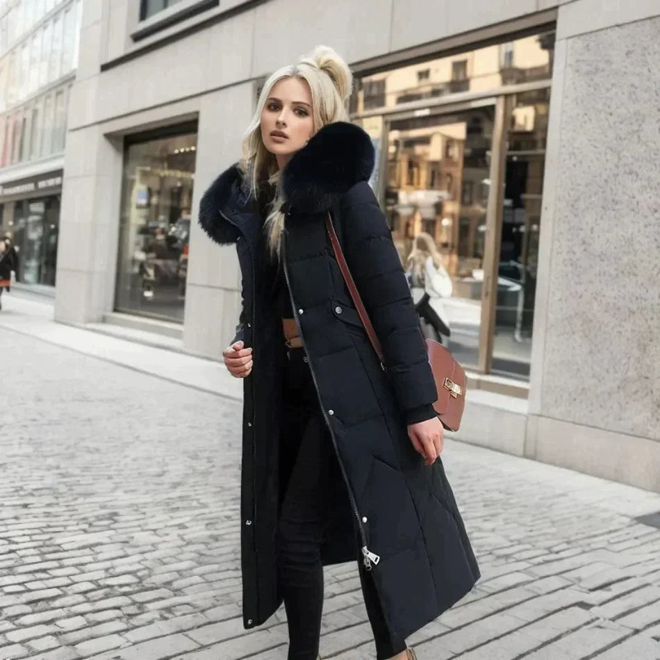 GR | Stylish Italian coat with faux fur