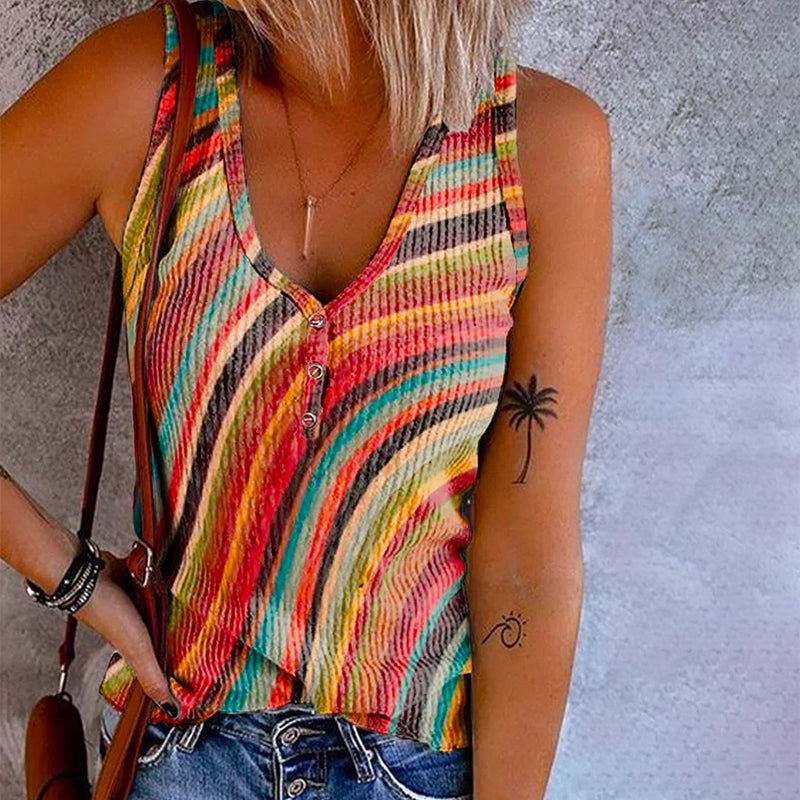 GR | Rainbow Striped Tank Top