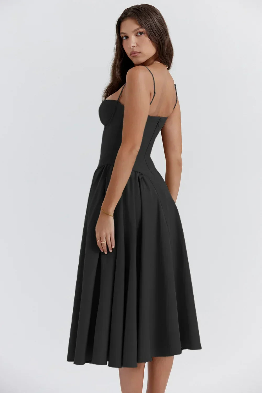 GR | Ärmelloses Midikleid Mit Korsett Passform