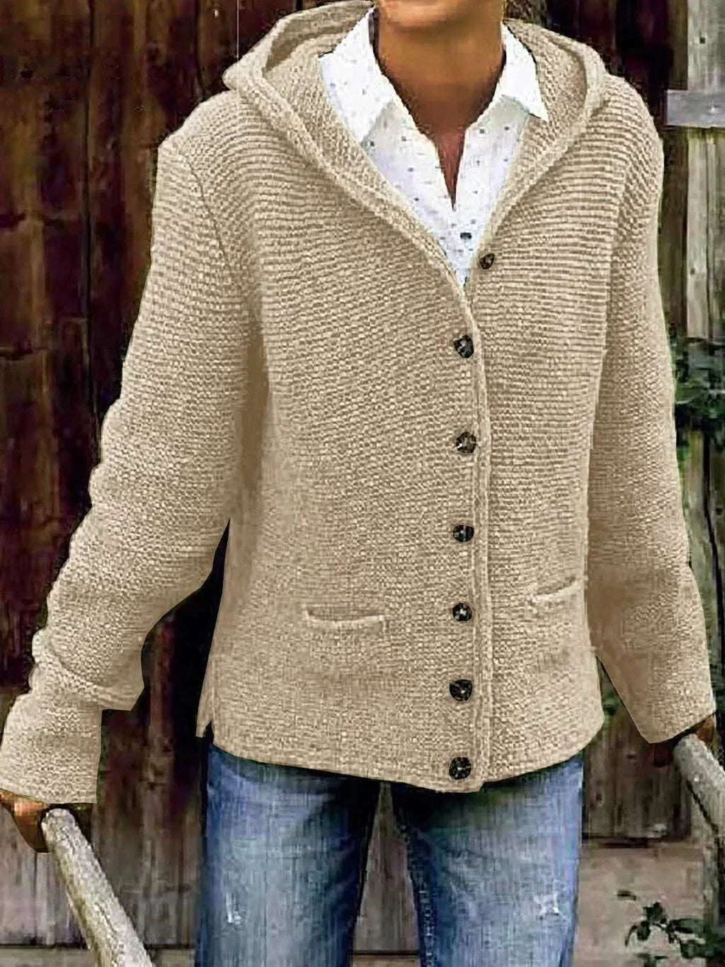 GR | Stylish cardigan with hood