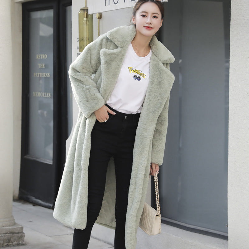 Women's fleece coat with double button placket and trendy cut, size S