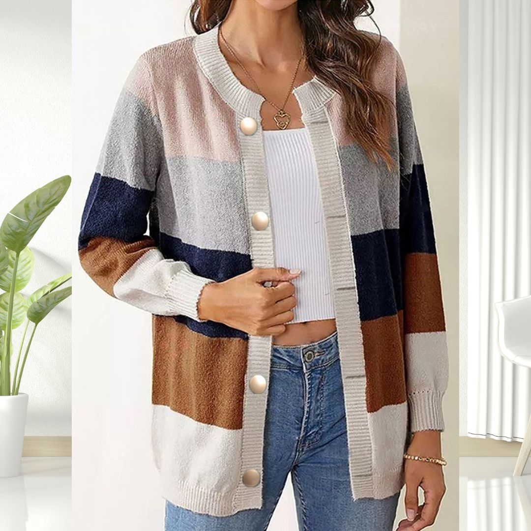 GR | Modischer Streifen Cardigan