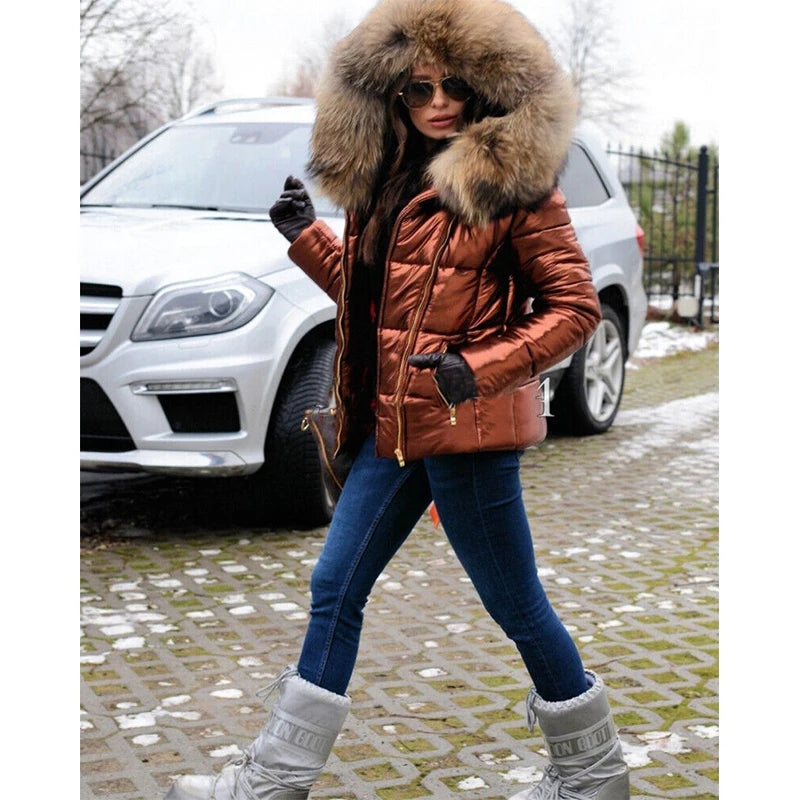 GR - Paris - Stylish jacket with faux fur lining, hood and collar