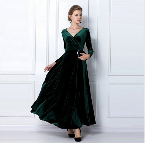 GR | Glamorous Chic dress with a thickened V-neck 