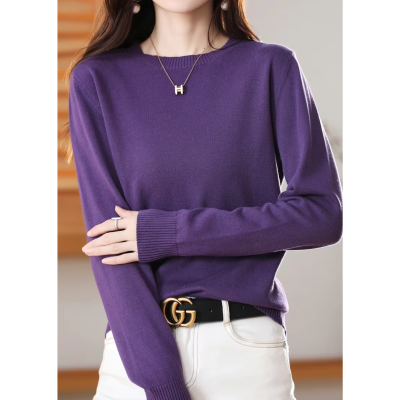 GR | Cashmere Pullover Damen Klassischer Rundhals, Weich & Atmungsaktiv
