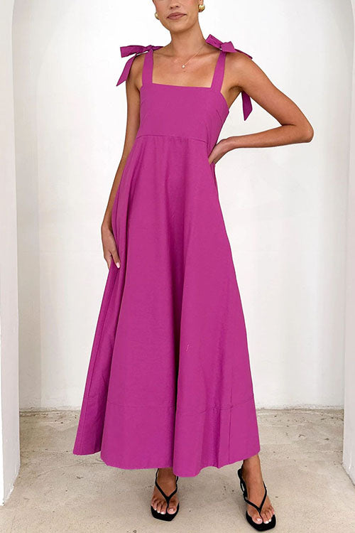 GR | Rosiedress Schleifen-Schulter Empire Taille Swing Maxi Cami Kleid