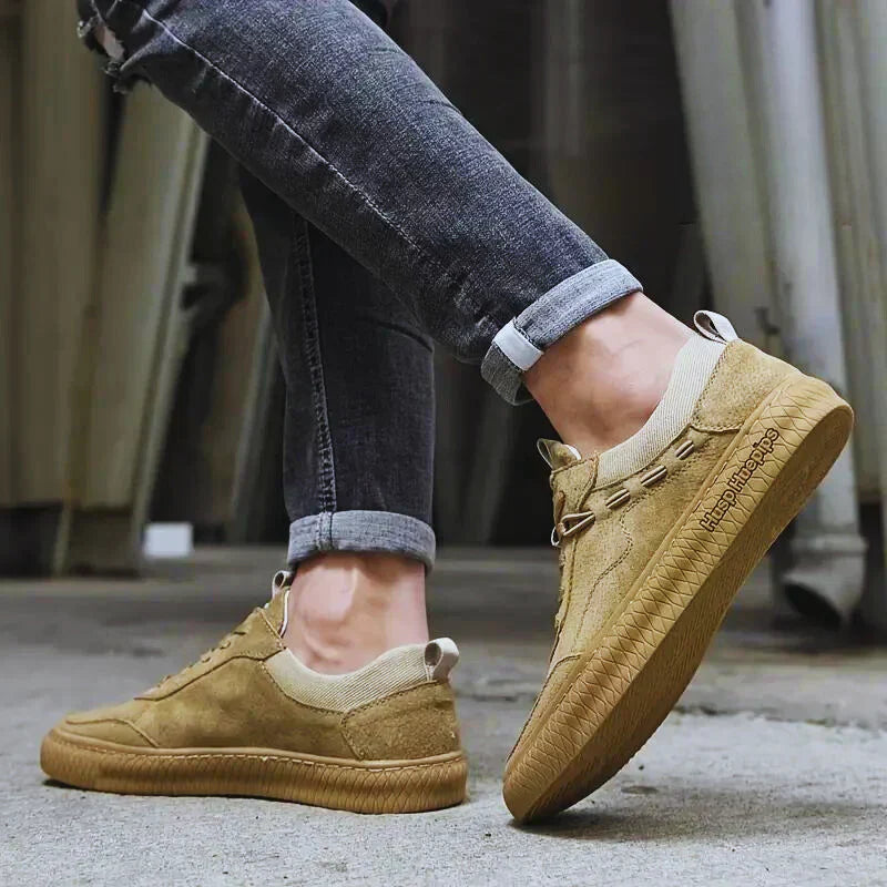 GR | Suede Sneakers with Textured Sole