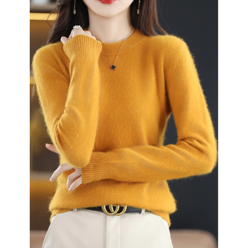 GR | Women's Cashmere Sweater, Luxurious Round Neck, Soft & Fashionable