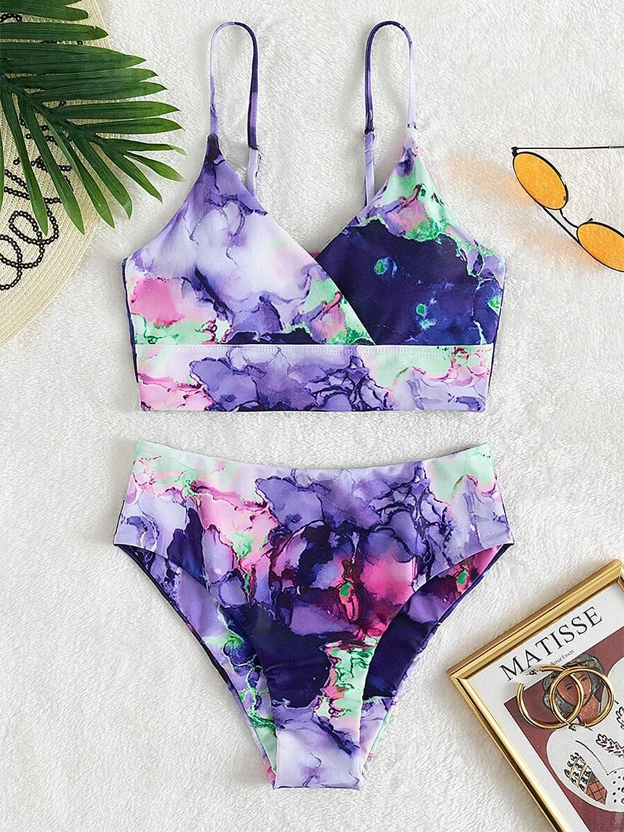 GR Bikini | Elegant bikini with marble print
