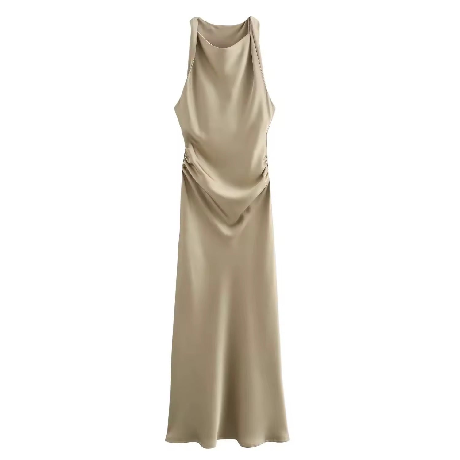 GR | Satin Maxi Dress Elegant Draping