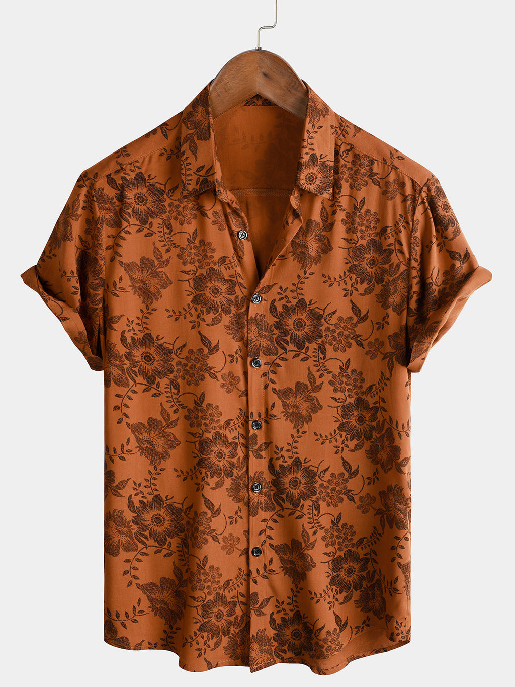 GR | Retro Floral Pattern Short Sleeves