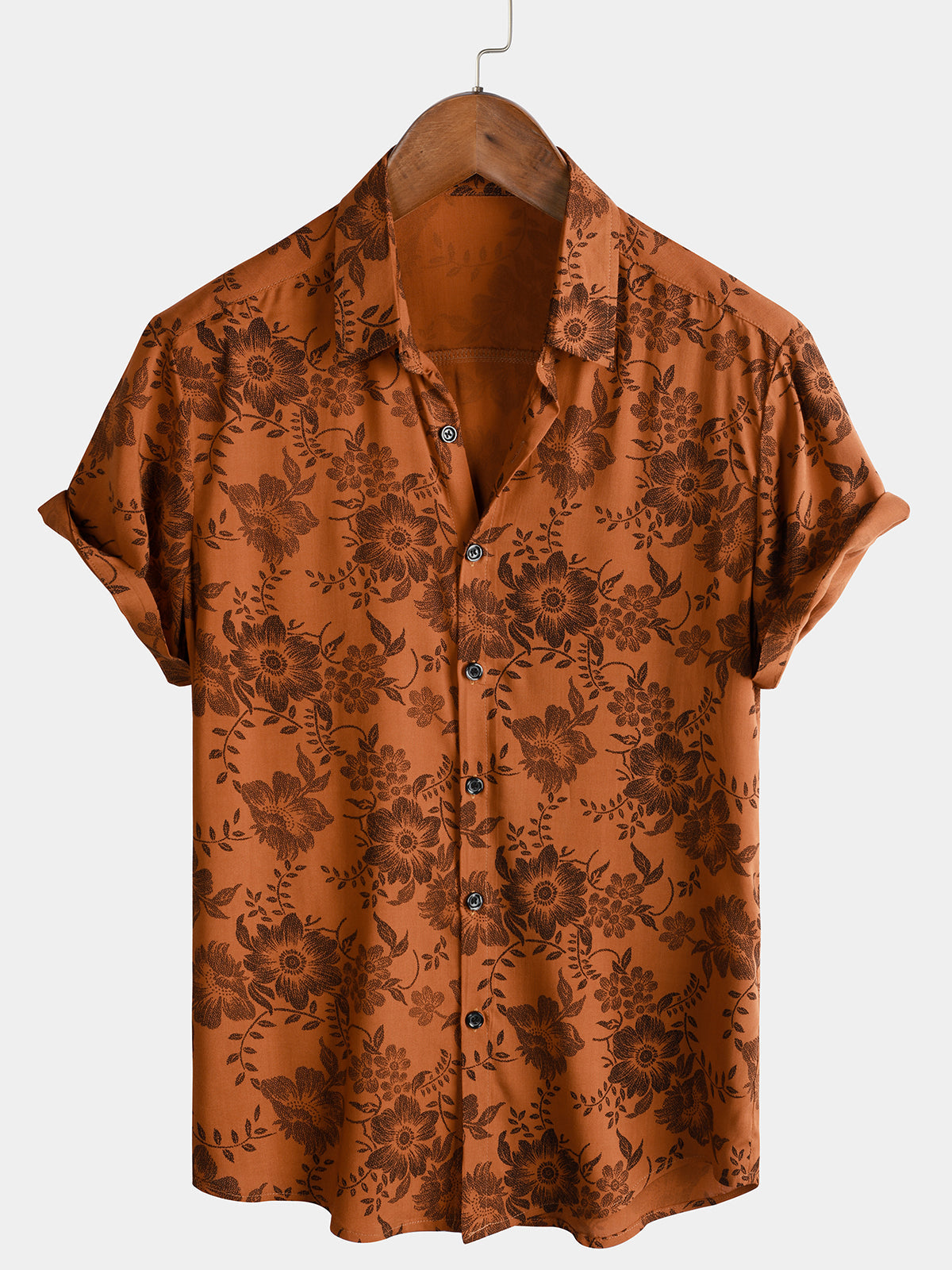 GR | Retro Floral Pattern Short Sleeves