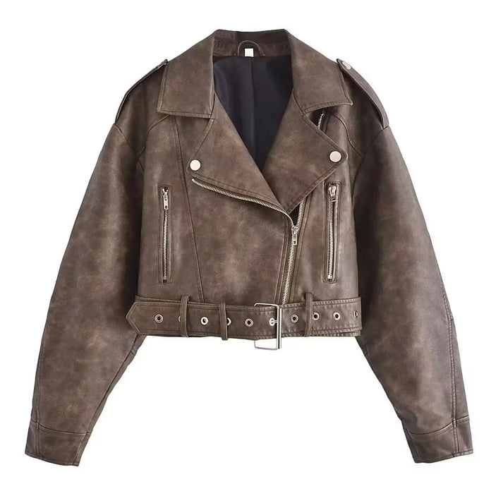 GR | Retro Leather Jacket for Women