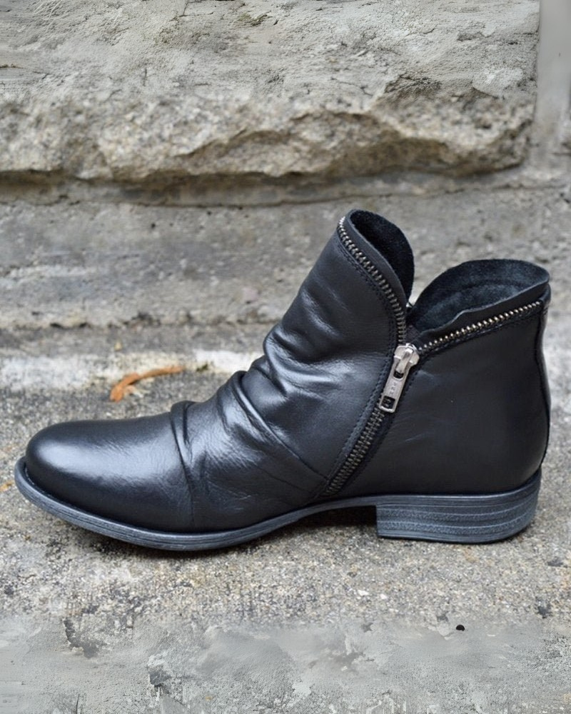 GR | Leather boots with zipper 