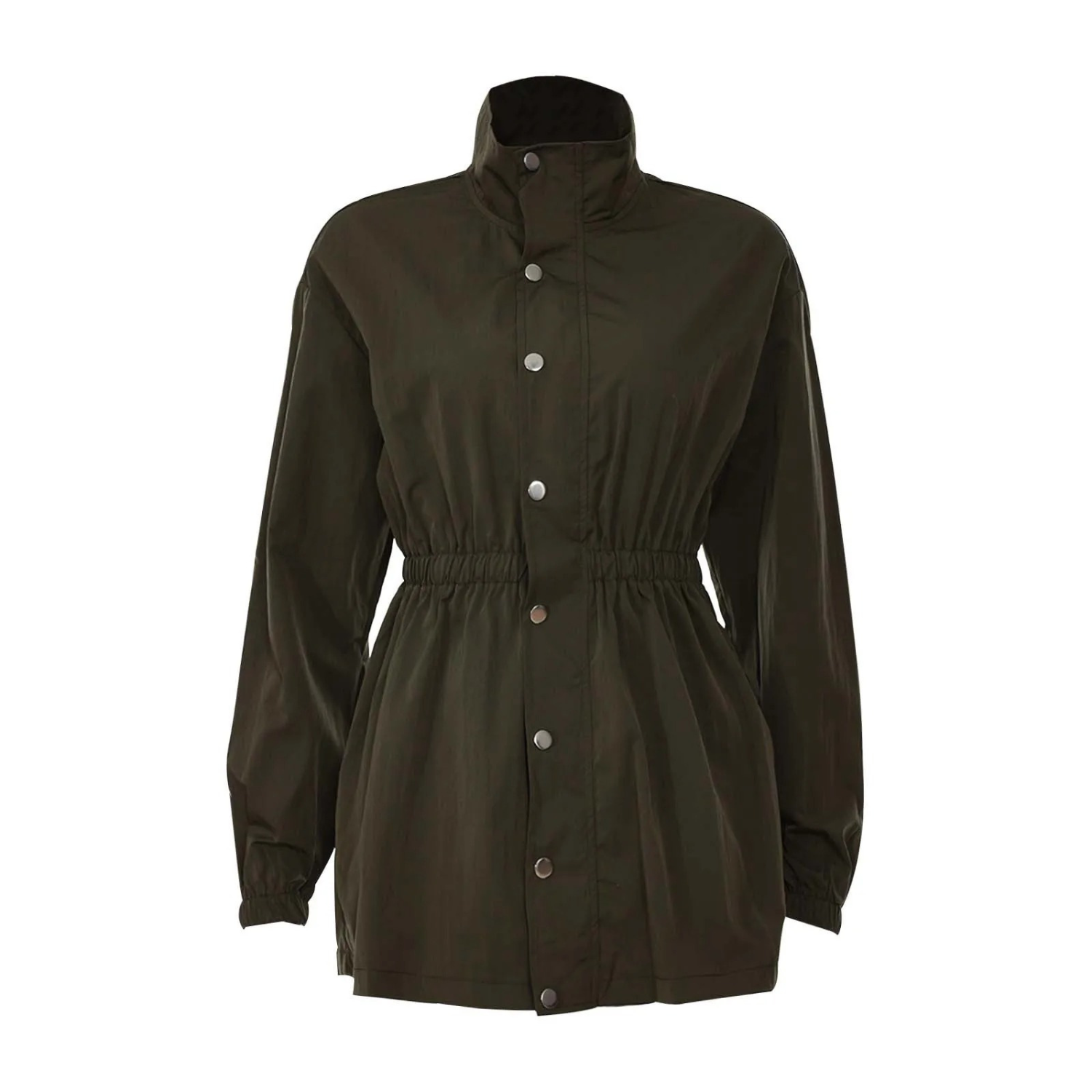 GR - Women's khaki casual drawstring jacket