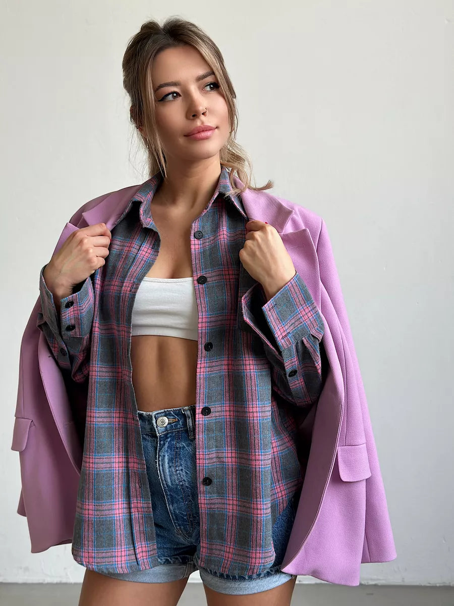GR | Checked flannel shirt for women