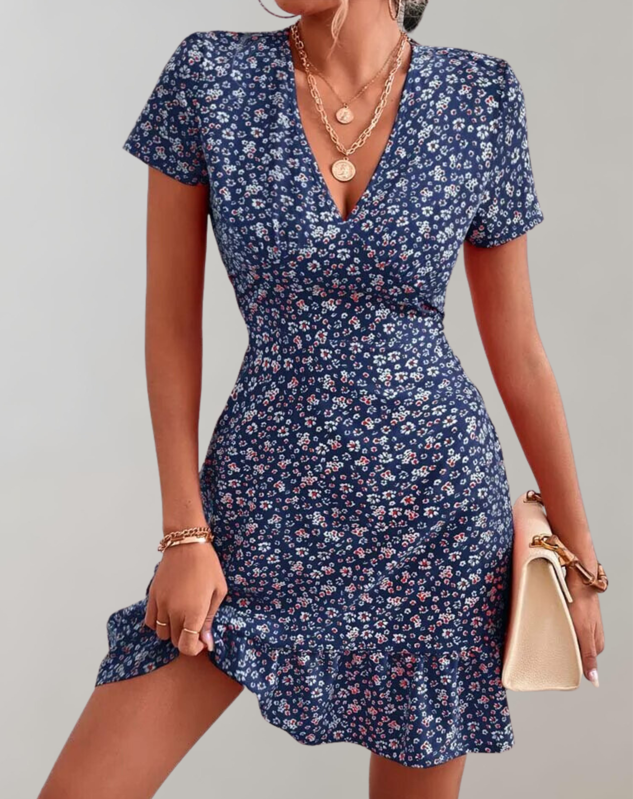 GR - Sommer kurz Boho Kleid Frauen