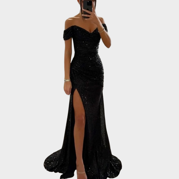 GR | Damen Lange Elegante Abendkleid Mit Schlitz Für Frauen