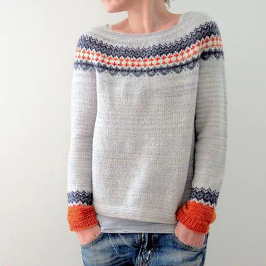 GR - Grey Boho-style sweater 