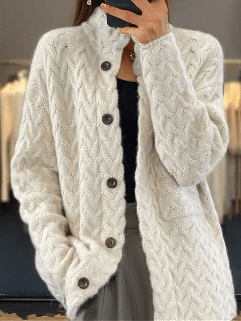 GR | Leichter Strick Cardigan Für Einen Entspannten Alltagsstil Für Frauen