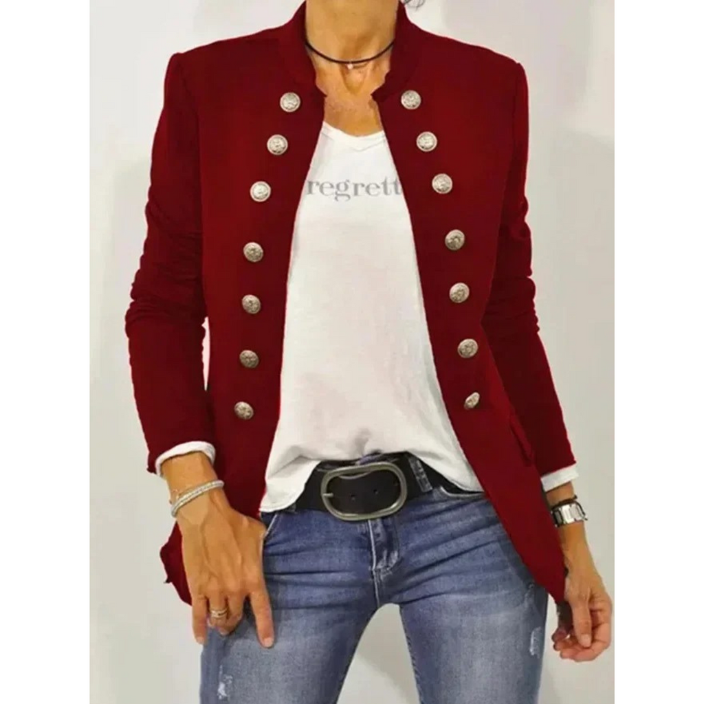 GR – long-sleeved black women's blazer