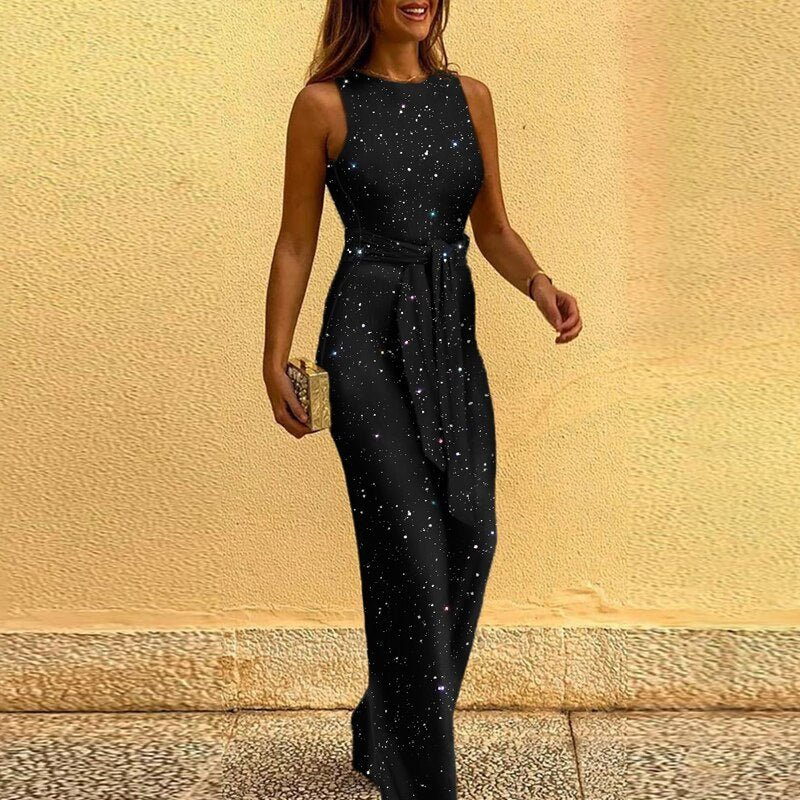 GR | Women's Jumpsuit Elegant Jumpsuit with Sequins and Glitter