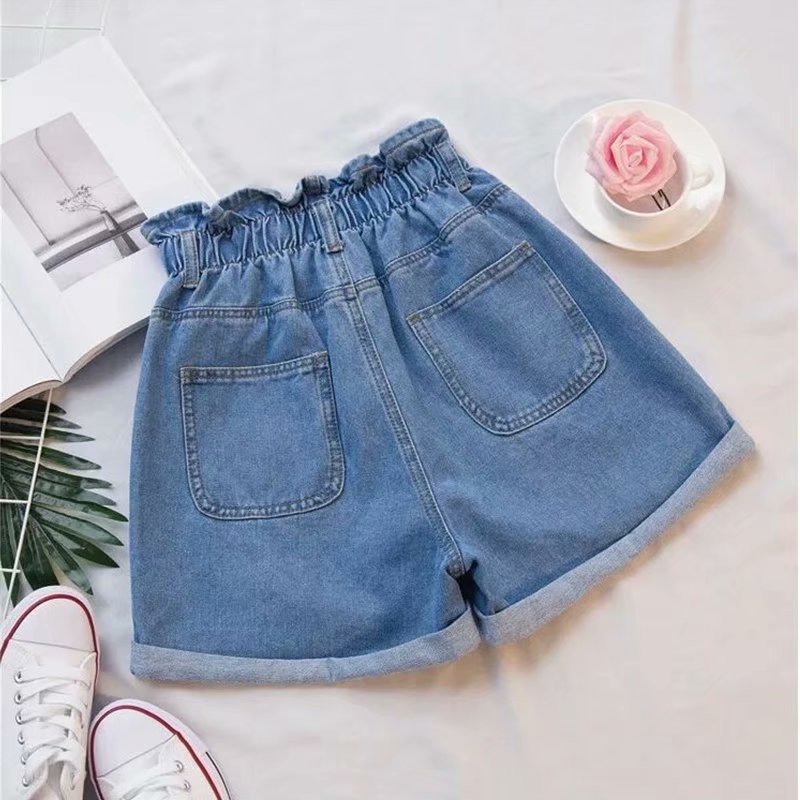 Damen Denim-Shorts mit hohem Bund und elastischem Taillenbereich GR