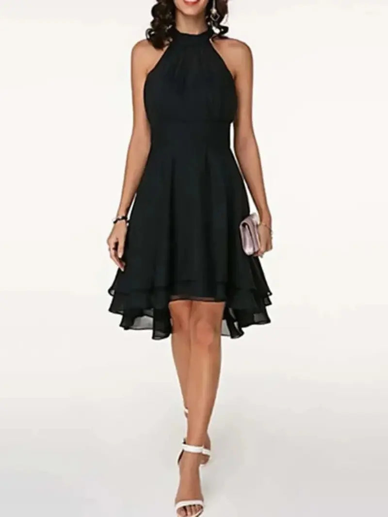 GR | Elegante Ärmelloses Chiffon Kleid