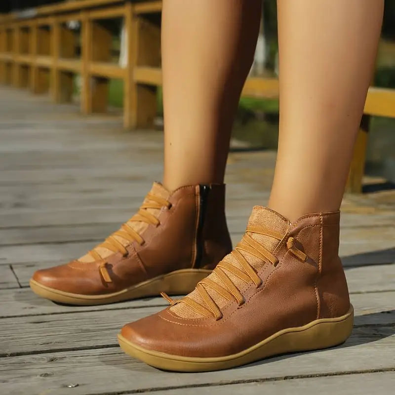 GR - Women's casual lace-up ankle boots