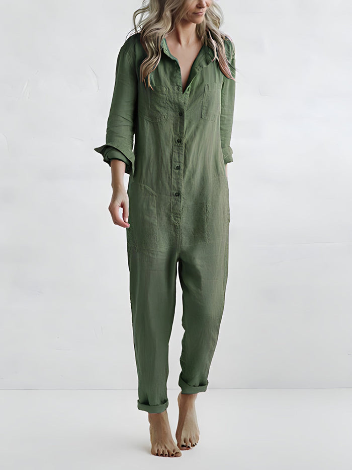 Scarlett™ - Long-sleeved jumpsuit with buttons