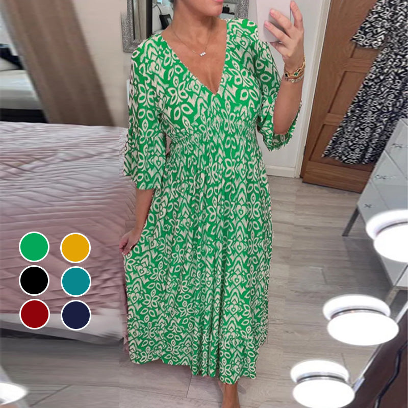 GR | Modische Damenkleid mit Print