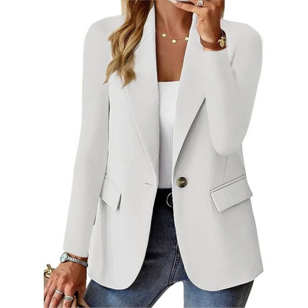 GR | Casual fitted long-sleeved jacket with buckle, women's blazer